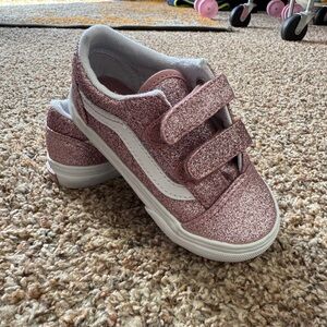 Toddler Vans shoes, pink glitter, size 7 toddler